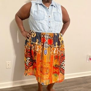 Denim and Sheer Dress